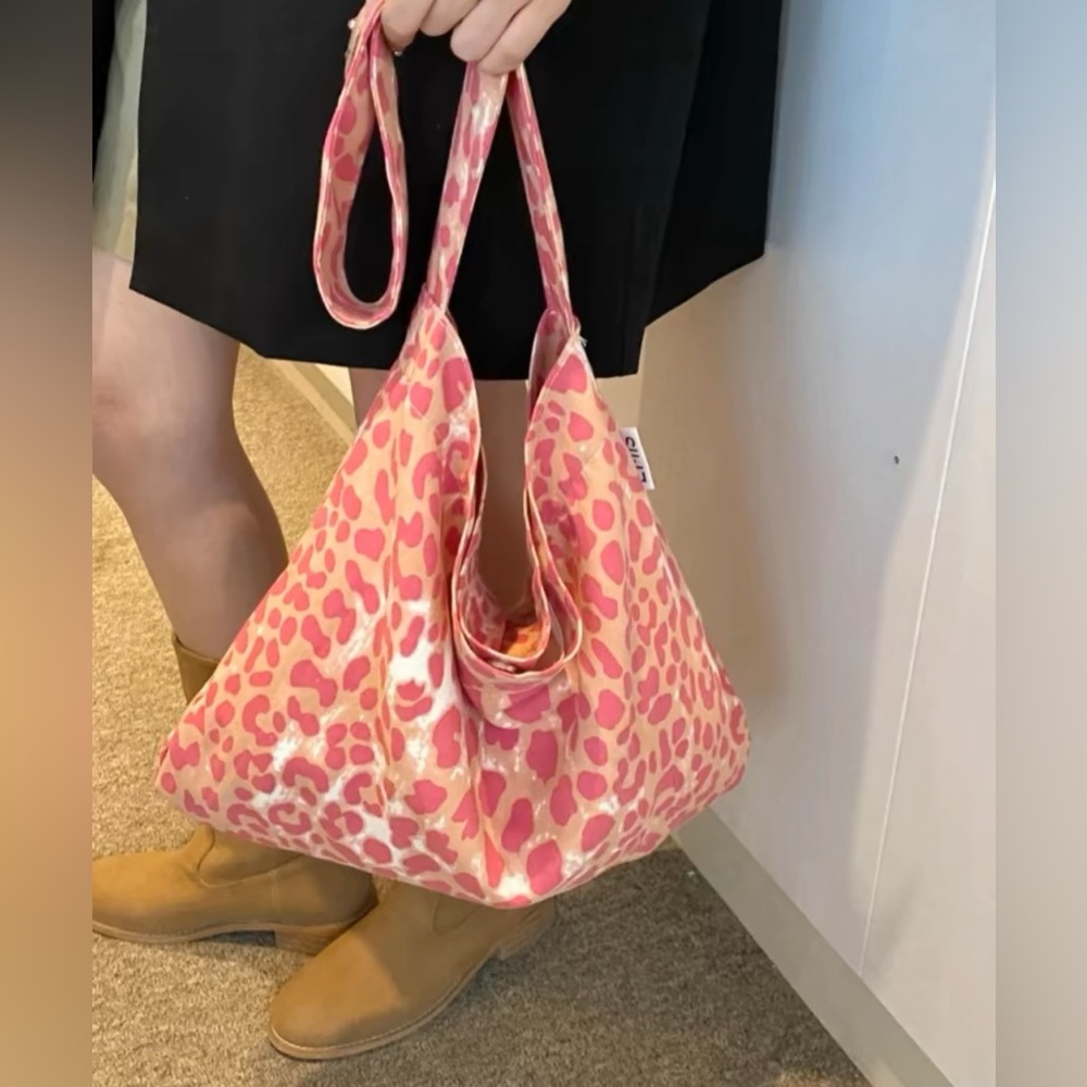 Pink Leopard Print Tote Bag